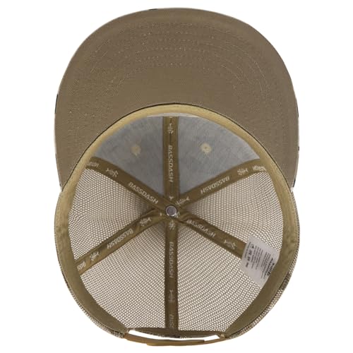 Image of BASSDASH Flat Brim Trucker Cap Adjustable Snapback Hat Mesh Back for Men Women