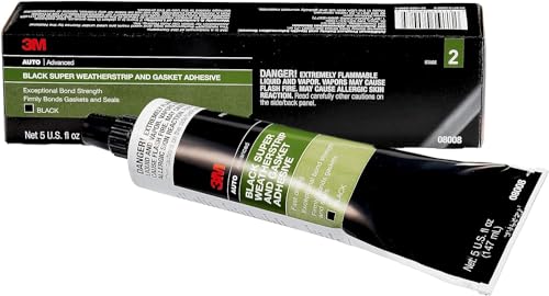 3M 08008 Black Super Weatherstrip Adhesive Tube - 5 oz. - Case of 6