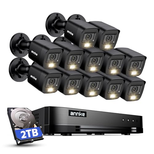 ANNKE 16 Channel Security Camera System HD-TVI 1080P Lite Video DVR and (12) 2.0MP Outdoor IP67...
