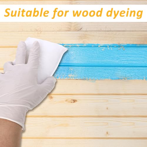Image of 24 Pcs Wood Staining Kit Include Stain Applicator Pads and Disposable Nitrile Gloves, 12 Microfiber Sponge Pads Lint Free with 12 Rubber Gloves for Wood and Oil Based Finishes Dyeing Cleaning, White