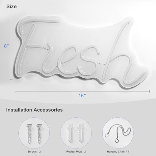 Image of Fresh Neon Sign, LED Coffee Neon Sign for Wall and Room Decor, USB Night Light for Cafe Food Shop Birthday Competition Party Gifts