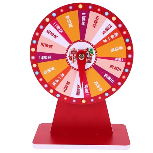 GAROZATION Show Party Luck Wheel Compact Tabletop Prize Turntable Great for Celebrations Game Nights and Meetings