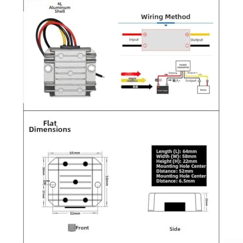 Convertidor CC CC 12V 24V a 48V 5A de metal impermeable IP68 2