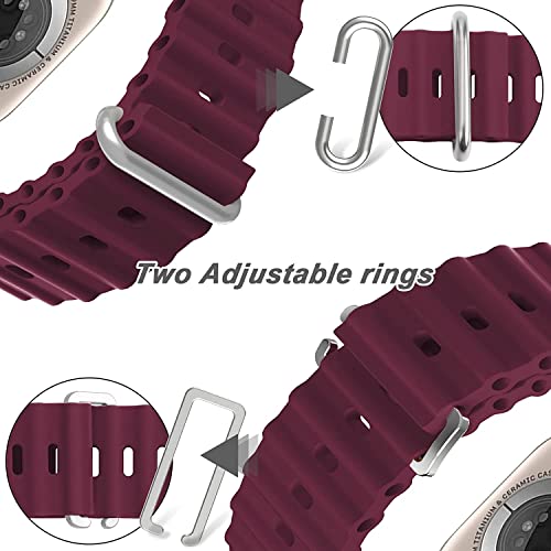 Image of IBS Ultra Seris 8 Smart Watch Men Two Watch NFC Door Unlock Smartwatch Bluetooth Call Wireless Charge Fitness Bracelet (Ultra Wine RED Rubber Strap (WRRS))