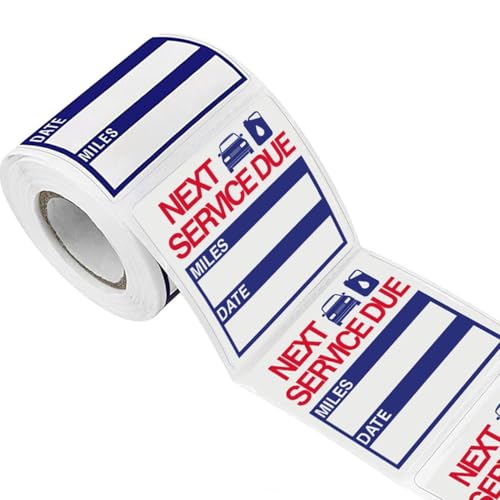 PERFORMORE 300 Pcs Oil Change Stickers 2 x 2 Removable Vinyl Labels for Windshield Auto Maintenance Reminder Stickers Next Service Due Stickers (1 Roll)