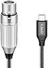 Cable de audio para micrófono J&D USB C a XLR, cable trenzado USB C a XLR hembra para grabación de audio y micrófono dinámico, compatible con iPhone 15/15 Plus/15 Pro/15 Pro Max y MacBook, 6.6 pies 2