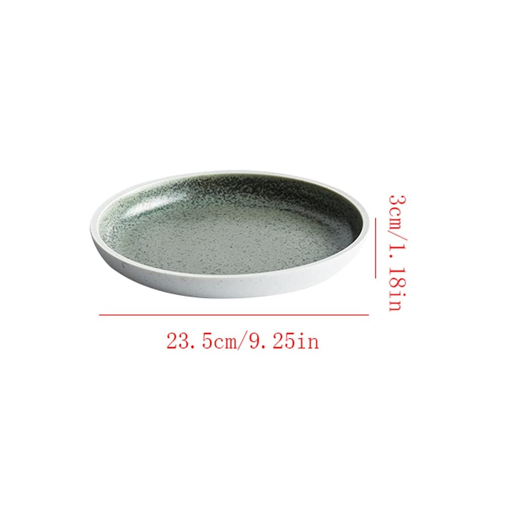 LUNIZ Platos de Comida platear Redondo de cerámica Occidental platear Hondo platear platear frío Hotel Restaurante Restaurante vajilla Platos de Postre(23cm)