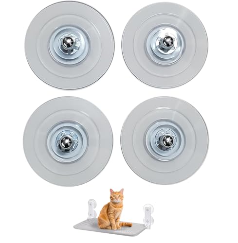 猫用ベット 猫用ハンモック ペットベッド 強力吸盤 大型 ネコベット ネコハンモック ニャルソック オールシーズン対応 ファスナー式 組立簡単 洗濯可能 折畳み 窓用 日光浴 キャット ストレス解消 耐荷重20kg 説明書付き (クリア, 吸盤のみ)