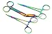 GERMAN BANDAGE SCISSORS 7.5 inch MULTI COLORED plus HEMOSTAT FORCEPS CVD plus STR 5.5 inch CYNAMED