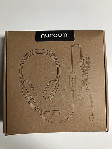 Nuroum HP20 Auriculares con Cable y Micrófono, Cascos Diadema Business con Cancelación de Ruido/Controles en línea, USB A/Tipo C para PC/Mac/Laptop