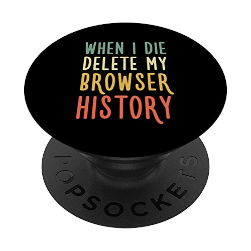 Cuando muero borrar mi historial del navegador - Vintage Retro PopSockets PopGrip Intercambiable