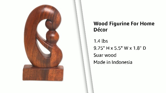 Sculpture Abstraite En Bois Mère Et Enfant – Bois De Suar – Fait Main – Commerce équitable – Indonésie