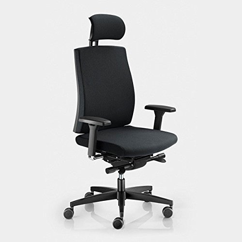 Löffler Bürostuhl mit Kopfstütze Figo FGK9 | In Schwarz | 68 x 148 x 68 cm