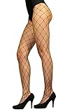 Material: 100% Polyester Foxxeo Sexy Netzstrumpfhose schwarz große Maschen Löcher Netz Strumpfhose grobe Kostüm Fasching