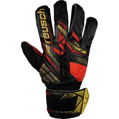 Reuch 5560515 Attract Solid Soccer Keeper Gloves Keite 25SS [5560515-7075] [7075] Black/Gold 9