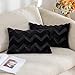 MIULEE 2 Piezas Funda Cojines Funda de Almohada Diseño Boho Lana de Imitación Cojin Moderno Decoración Cremallera Oculta para Silla Oficina Cama Habitacion Dormitorio Salón 30x50 cm Negro