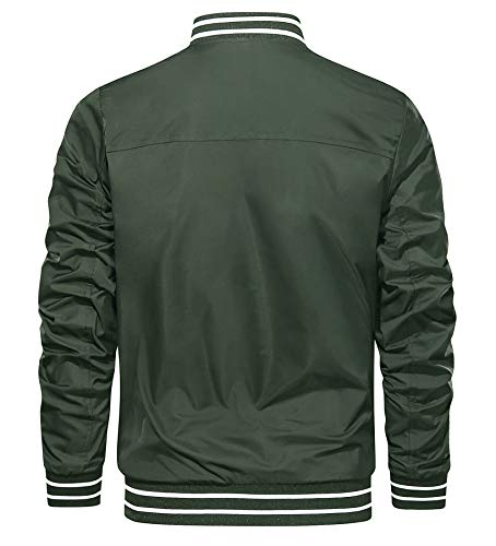 Tacvasen Men's Track Jackets Slim Fit Baseball Jacket Coat Outwear Windbreaker Green, Xl #TOP1