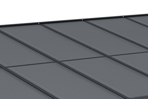CAZEBOO Carport Pergola Adossée Aluminium KLEO 495x300 cm 5x3 m 15 m² Gris Anthracite Design Moderne Protection Terrasse Véhicule Réglable Résistant Anti-UV Haute Qualité Toit Polycarbonate UV30+ – vue 6