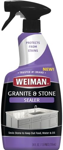 Weiman Granite & Stone Sealer Spray - Protects Kitchen Countertops, Sinks, Showers, Vanities ...