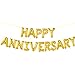 KatchOn, Gold Happy Anniversary Balloons Letters - 16 Inch | Gold Happy Anniversary Banner for Happy Anniversary Decorations | Gold Happy Anniversary Backdrop | Gold Happy Anniversary Balloon Banner