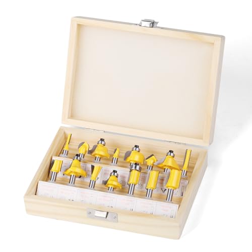 JGZUI 15-Piece Carbide Router Bit Set