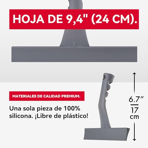 Escobilla de silicona resistente para cristales de ducha con mango ergonómico 5