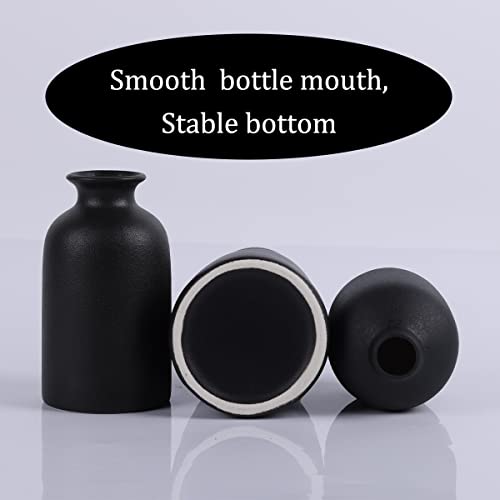 Set Of 3 Matte Black Vases For Modern Home Decor, Round Vases For Flowers Pampas Grass,Minimalist Rustic Home Decor For Farmhouse Living Room Kitchen Bedroom Office Mantle Coffee Dining Table #TOP6