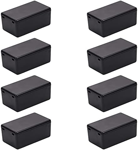 Fielect Junction Box ABS Plastic Dustproof Universal Electrical Project Enclosure with Ear Black, 2.76" x 1.77" x 1.38"