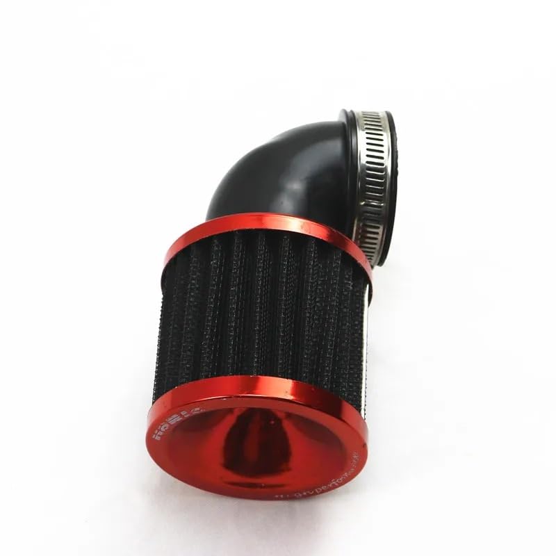 Filtre à air moto rouge angle droit 45-48mm pour dirt bike et moto cross