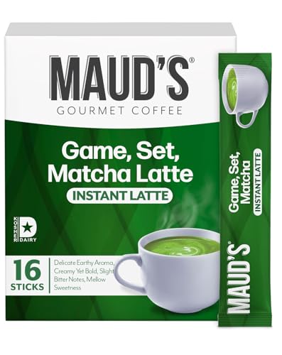Image of Maud's Matcha Tea Latte Instant Packets, 16ct, Gourmet Blended Tea | Instant Hot or Iced Matcha Latte - Just add water