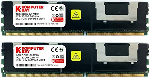 Velocità: PC2-5300F 667MHz Komputerbay 8GB (2x 4GB) 240 Pin 667MHz DDR2 PC2-5300F CL5 ECC Fully Buffered modulo di memoria FB-DIMM