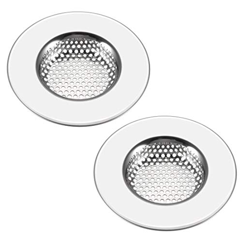uxcell Kitchen Sink Garbage Round Hole Strainer 2.95″(75mm) Stainless Steel Sink Disposal Stopper Anti-Clogging, Drainer Sieve for Kitchen Sink Drain 2pcs