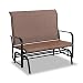 PHI VILLA Patio Swing Glider Bench for 2 Persons Rocking Chair, Garden Loveseat Outdoor Furniture