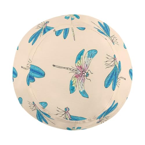 Bright Multicolored DragonfliesChildren's Bucket Hat for Boys and Girls, Breathable Summer Beach Hat54cm4
