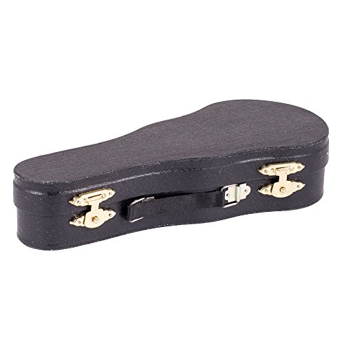 Broadway Gifts 7.1" Natural Brown Wood Steel String Guitar Miniature Decoration With Stand And Case #TOP4