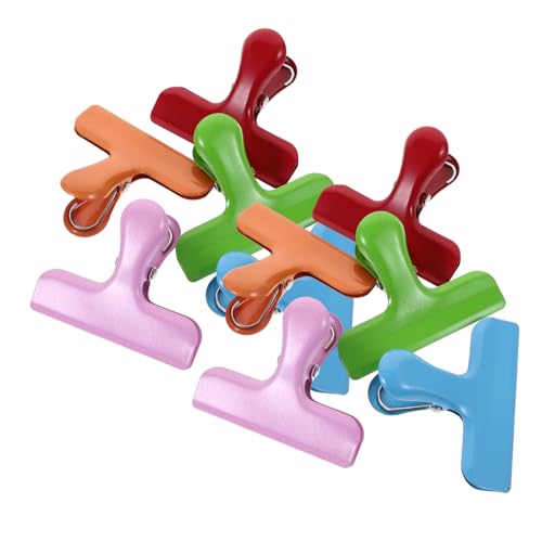 FUNNETOYU 10個不??食物密封クリップ 強力な保存力で食品を新鮮に保 複の色 青 緑 桃 赤 黄 簡単に使えるシーリングクリップ キッチンやお菓