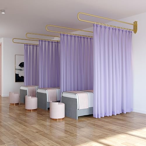 U-förmige Raumteiler-Vorhänge – Wandmontierte Sichtschutz-Trennwände für Schlafzimmer, Salons und Ankleideräume | DIY Metallstütze Medizinischer Vorhang für Zuhause & Büro