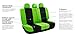 FH Group Light & Breezy Cloth Seat Full Car Seat Covers (Airbag & Split Ready) with Carpet Floor Mats- Universal Car, Truck, SUV, or Van (Green/Black) FB030115