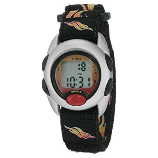 Timex Boys T78751 Time Machines Digital Flames Fast Wrap Velcro Strap Watch