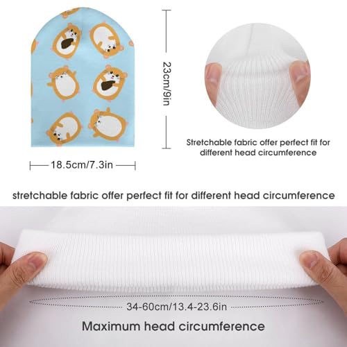 Cute Cartoon Guinea Pig Pattern Kids Beanie Hat for for Girls Boys Children Cap Winter Knitted Chemo Cancer Headwear Accessories Gifts Decoration Black2
