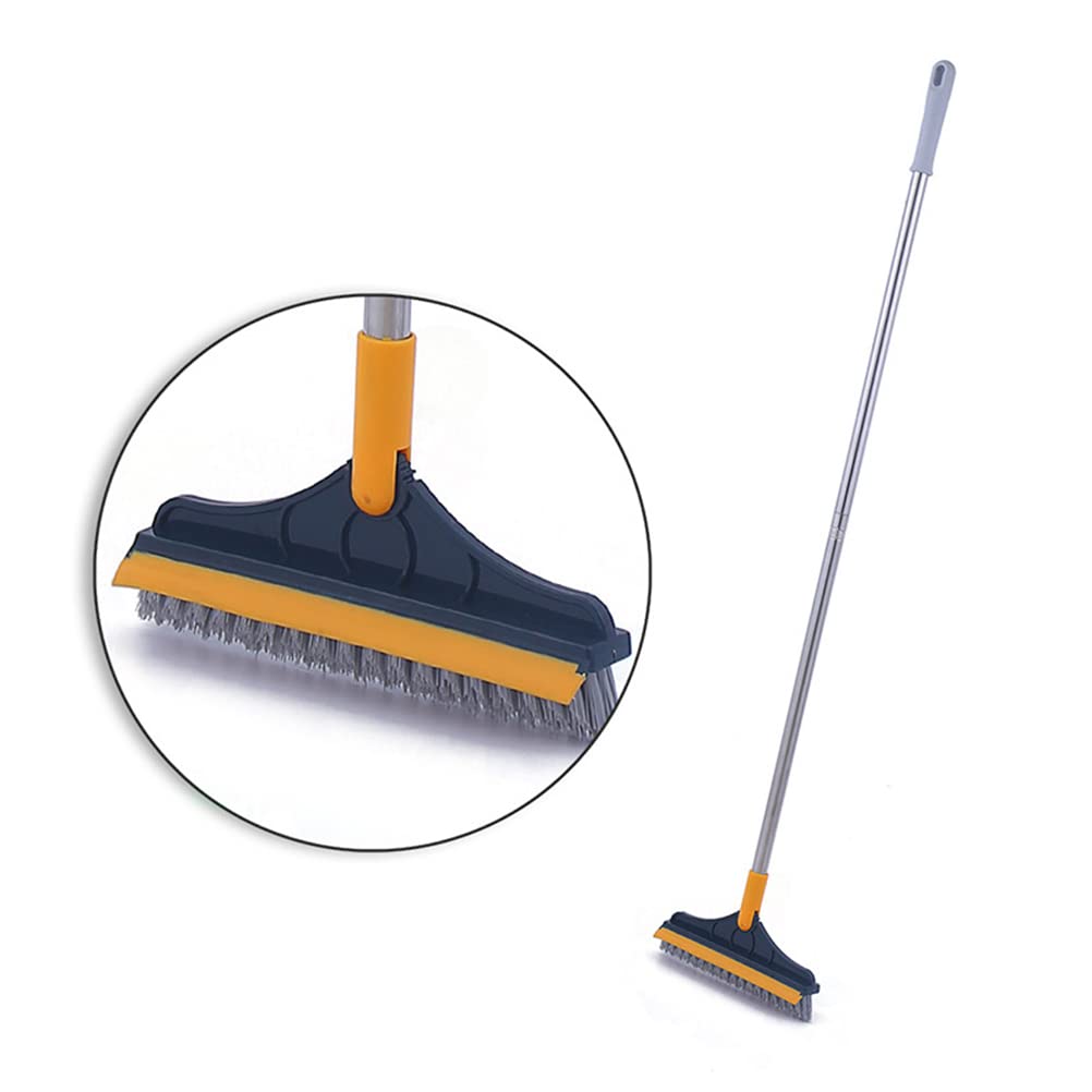 Brosse à récurer 2 en 1 avec manche long ajustable pour sol et douche