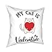 My Cat Is My Valentine poszewka na poduszkę dekoracja czerwone serce dla kochanków poszewka na poduszkę dom dekoracyjne poszewki na poduszki do salonu na sofę 45 x 45 cm poszewka na poduszkę