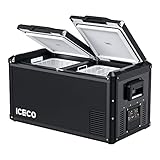 ICECO VL75 ProD Portable Refrigerator, Multi-directional Lid, Dual USB & DC 12/24V, AC 110-240V, 75L Dual Zone Steel Compact Refrigerator Powered by SECOP, 0℉ to 50℉, Home & Car Use [Upgrade]