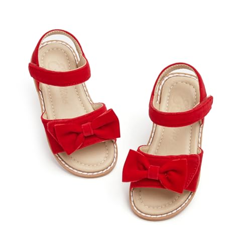 ESTINE Toddler/Little Kid Girls Bow Open Toe Flat Evening Dress Sandals