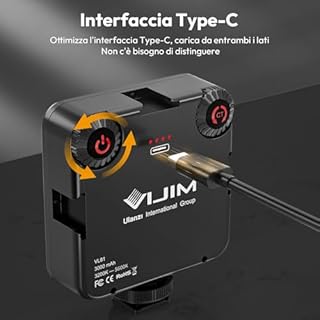ULANZI VL81 Luce per Video, Led Usb con 3 Cold Shoe, Batteria Ricaricabile 3000mAh, Bicolore Dimmerabile 3200K-5600K CRI95+, Luce Fotografica Portatile per YouTube Tiktok Videoconferenze DSLR Vlog