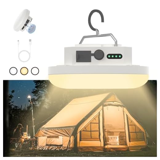 Hanging Camping Tent Light LED Rechargeable Portable Lantern Waterproof Outdoor Camp Lamp with Battery Power for Glamping Indoor Outages Car Repair(Infinite Dimming)