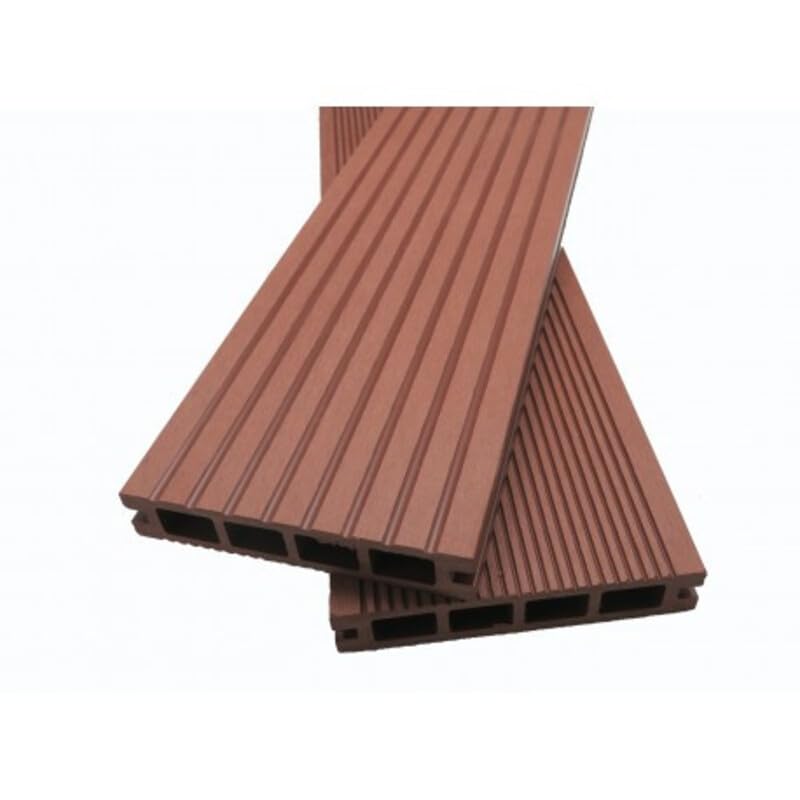 PACK 4 m² lame de terrasse composite Dual + ACCESSOIRES 3600mm Brun rouge, ep.25mm, l.14 cm, L.360 cm