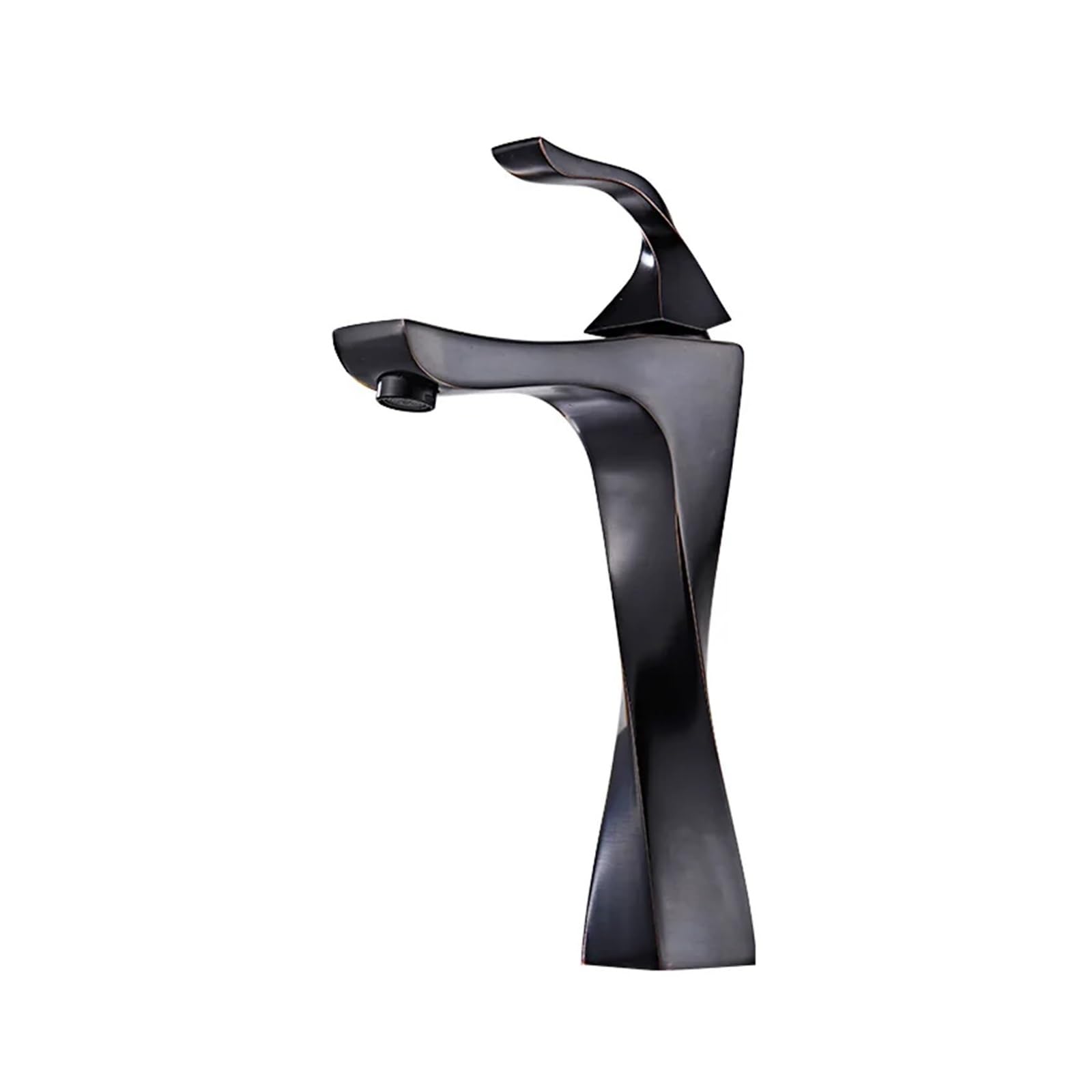 CVFRDD Basin Faucet Black And Chrome Bathroom Sink Faucet, Single Handle Basin Taps Deck Wash Hot Cold Mixer Tap Crane(SLT086LB)
