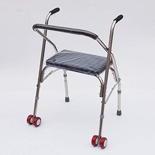 Fauteuil roulant et déambulateur pliable réglable en acier