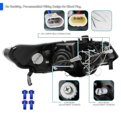 SPEC-D LED Halo Projector Headlights for 2006-2011 Honda Civic Coupe - Image 5
